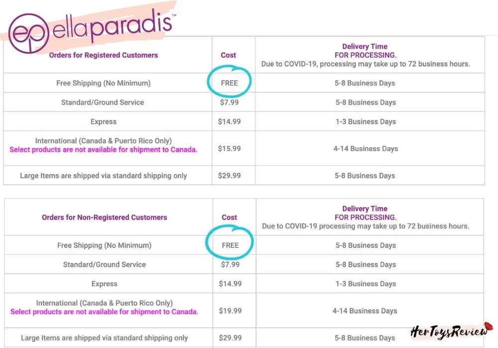 ella paradis shipping ella paradis shipping