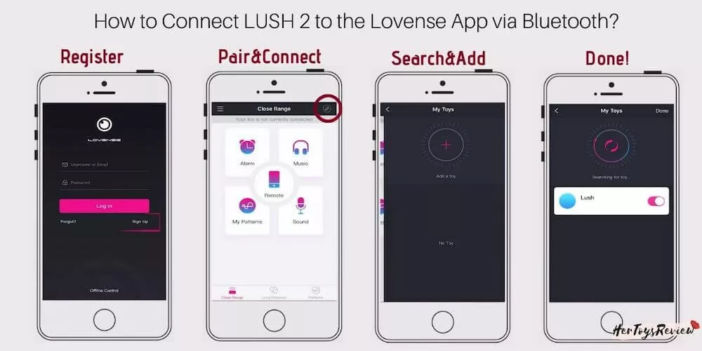 Connect lush 2 to lovense remote app
